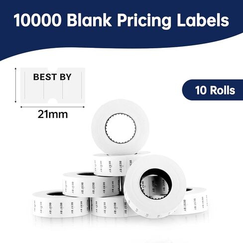 10 Rolls Best by Labels for Price Gun Expiration Date Pantry Labels Bulk 10, 000 Blank Price and Date Gun Label for Containers, Kitchen Stickers for Food Freshness in Kuwait