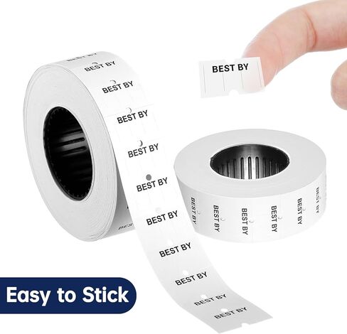 10 Rolls Best by Labels for Price Gun Expiration Date Pantry Labels Bulk 10, 000 Blank Price and Date Gun Label for Containers, Kitchen Stickers for Food Freshness in Kuwait
