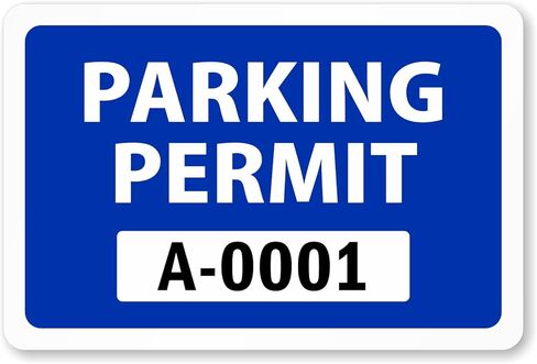 SmartSign (50-Pack) Red Sequentially Numbered Parking Permit Window Cling Repositionable Labels - 3" x 2", 3.6 mil thick Polyester Permits for Inside of Car Windshield, Vertical Header, Made in USA in Saudi Arabia