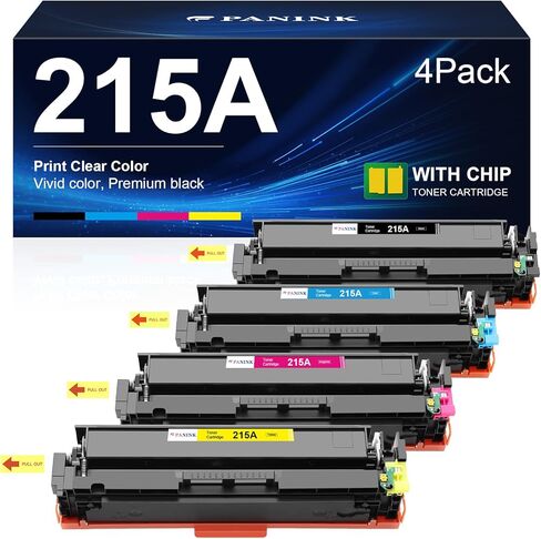 خراطيش حبر 215A متوافقة مع أحدث شريحة، بديلة لخراطيش مسحوق الحبر HP 215A المكونة من 4 عبوات، W2310A تعمل مع طابعات HP Color Pro MFP M182nw، MFP M183fw، M182 M183 M155 - 4 عبوات in Saudi Arabia