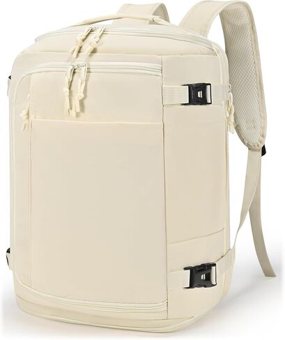 40x30x20 cm Travel Bag Personal Item Ryanair Approved Backpack Expandable to 40x30x25cm Carry On Underseat with USB Charging Port, Beige in Kuwait