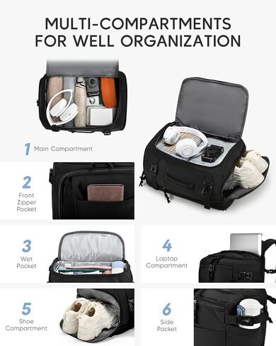40x30x20 cm Travel Bag Personal Item Ryanair Approved Backpack Expandable to 40x30x25cm Carry On Underseat with USB Charging Port, Beige in Saudi Arabia