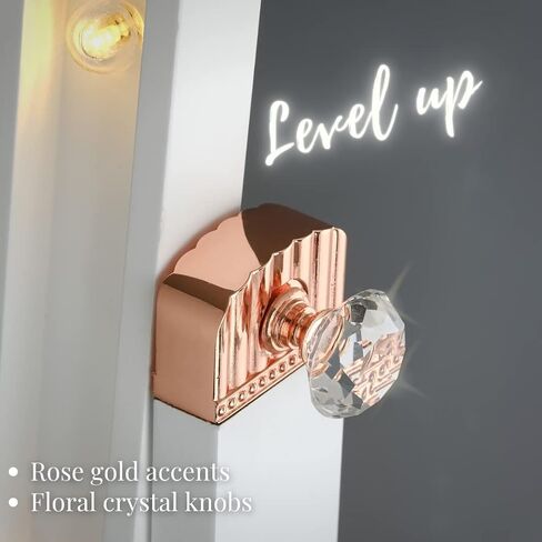 LUXFURNI Full Length Mirror With Stand, Full Body for Bedroom, Floor Cheval With Lights, Free Standing in Kuwait