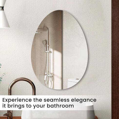 مرآة حمام بدون إطار من VASUHOME Drop، مرآة زينة حائط مقاس 28 × 36 بوصة، مرايا كبيرة مثبتة على الحائط للحمام وغرفة المعيشة وغرفة النوم in Kuwait