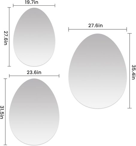 مرآة حمام بدون إطار من VASUHOME Drop، مرآة زينة حائط مقاس 28 × 36 بوصة، مرايا كبيرة مثبتة على الحائط للحمام وغرفة المعيشة وغرفة النوم in Kuwait