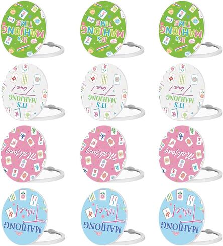 Roowest 12 Pcs Mahjong Themed Compact Mirror Bulk for Purse Folding Mini Pocket Double Sided Mirror for Women Mahjong Party Favors Trave Gift in Saudi Arabia