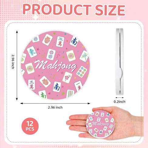 Roowest 12 Pcs Mahjong Themed Compact Mirror Bulk for Purse Folding Mini Pocket Double Sided Mirror for Women Mahjong Party Favors Trave Gift in Saudi Arabia