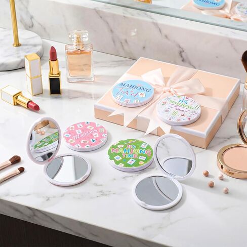 Roowest 12 Pcs Mahjong Themed Compact Mirror Bulk for Purse Folding Mini Pocket Double Sided Mirror for Women Mahjong Party Favors Trave Gift in Saudi Arabia
