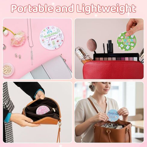 Roowest 12 Pcs Mahjong Themed Compact Mirror Bulk for Purse Folding Mini Pocket Double Sided Mirror for Women Mahjong Party Favors Trave Gift in Saudi Arabia