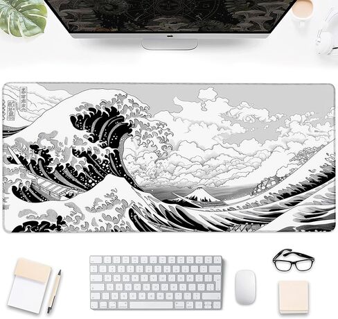 Gaming Mouse Pad, Rose and Gold Liquid Marble Large Desk Mat for Keyboard and Mouse,Non-Slip Rubber Base and Stitched Edges Desk Pad for Home Office 35.4x15.7in in Saudi Arabia