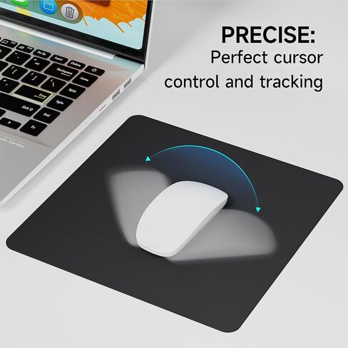 Wiseta Mouse Pad - Office Series, Computer Black Mouse Pad with Non Slip Rubber Base, Surface Leather Material Waterproof, Bottom Rubber Non Slip, Easy to Slide Mouse, Durable and Convenient to Carry in Kuwait