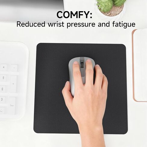 Wiseta Mouse Pad - Office Series, Computer Black Mouse Pad with Non Slip Rubber Base, Surface Leather Material Waterproof, Bottom Rubber Non Slip, Easy to Slide Mouse, Durable and Convenient to Carry in Kuwait