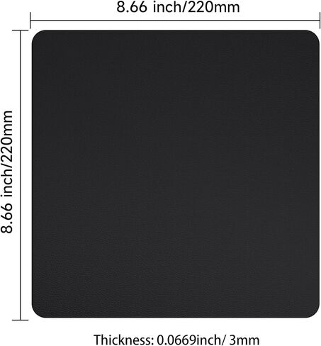 Wiseta Mouse Pad - Office Series, Computer Black Mouse Pad with Non Slip Rubber Base, Surface Leather Material Waterproof, Bottom Rubber Non Slip, Easy to Slide Mouse, Durable and Convenient to Carry in Kuwait