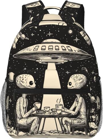 Beach Chair Backpack, Wave Design Polyester Backpacks with Straps, 11.4inx5.9inx15.7in, Multi-Pocket Storage Bookbag, Ideal For School Work Travel Hiking Camping, Women Girls Ocean Lovers Gifts in Saudi Arabia