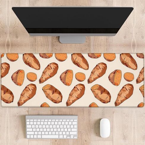 Cute Carrot Gaming Mouse Pad, Funny Carrots with White Daisies Large Desk Mat for Computer, Extended Keyboard Laptop Mouse Pads 31.5×11.8in, Non Slip Rubber Mousepad for Office Decor Gifts in Saudi Arabia