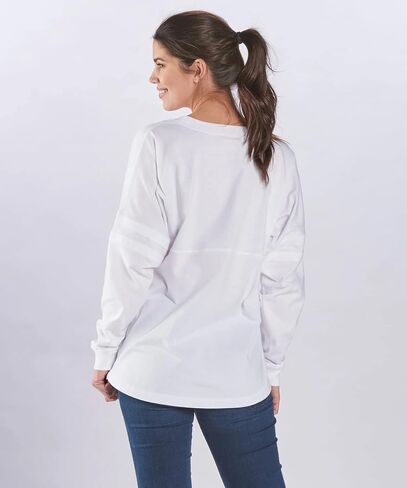 boxercraft Pom Pom Jersey Longsleeve Pullover for Women, White M in Kuwait