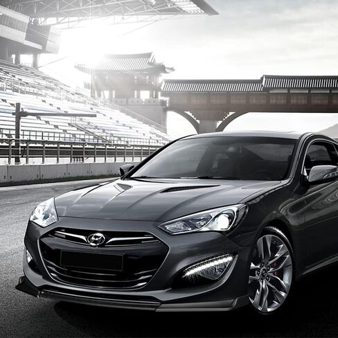 Q1-TECH, 9-Piece Front Bumper Lip & Side Skirt Extensions Diffuser Compatible with 2013 2014 2015 2016 Hyundai Genesis Coupe, Front Bumper Lip Spoiler Air Chin Body Splitter ABS (Matt Black) in Saudi Arabia