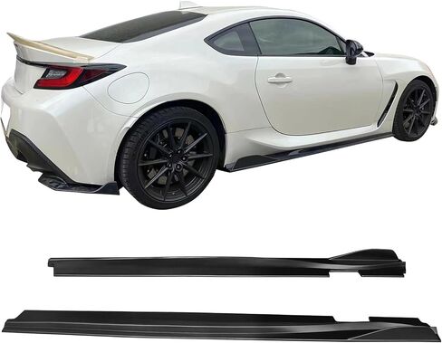 IKON MOTORSPORTS، امتداد التنانير الجانبية متوافق مع 2022-2026 Toyota GR86 & Subaru BRZ، IKON V2 Style ABS Matte Black Rocker Panel Splitter Side Underbody Spoiler in Saudi Arabia