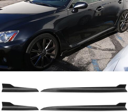 Side Skirts Compatible with Lexus ISF IS250 IS350, IKON Style Black PP Sideskirt Rocker Moulding Air Dam Chin Diffuser Bumper Lip Splitter by IKON MOTORSPORTS in Saudi Arabia