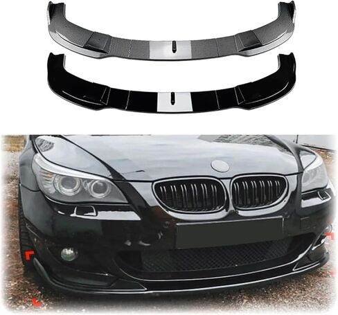 Front Bumper Lip Compatible For BMW E60 E61 5 Series 525i 530i 540i 550i M Sport 2005 To 2010 Splitter Spoile Diffuser By ABS Body Kit Cover(Gloss Black) in Kuwait