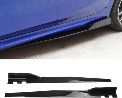 تنانير جانبية للسيارة BMW 4 Series Gran Coupe F36 2014-2017 2018 2019 2020 2021، تنورة جانبية تمديد طقم هيكل الشفاه ملحقات مقسم اللوحة، أسود ساطع in Saudi Arabia