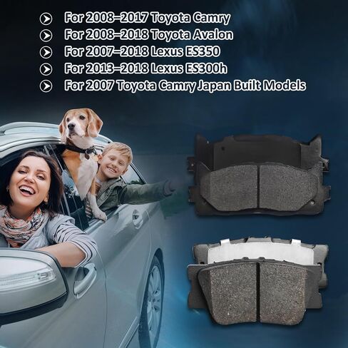 D1293 D1212 Front & Rear Ceramic Brake Pads Kits Fit For 2007-2017 for Toyota Camry, 2008-2018 for Toyota Avalon, 2007-2018 for Lexus ES350, 2013-2018 for Lexus ES300h 8PCS in Kuwait