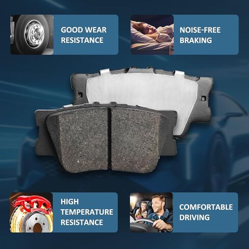 D1293 D1212 Front & Rear Ceramic Brake Pads Kits Fit For 2007-2017 for Toyota Camry, 2008-2018 for Toyota Avalon, 2007-2018 for Lexus ES350, 2013-2018 for Lexus ES300h 8PCS in Kuwait