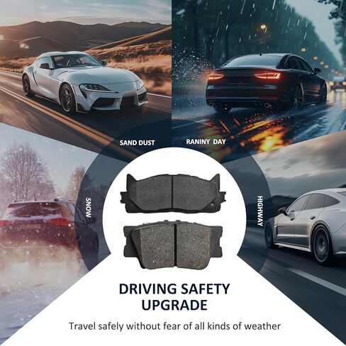 D1293 D1212 Front & Rear Ceramic Brake Pads Kits Fit For 2007-2017 for Toyota Camry, 2008-2018 for Toyota Avalon, 2007-2018 for Lexus ES350, 2013-2018 for Lexus ES300h 8PCS in Kuwait