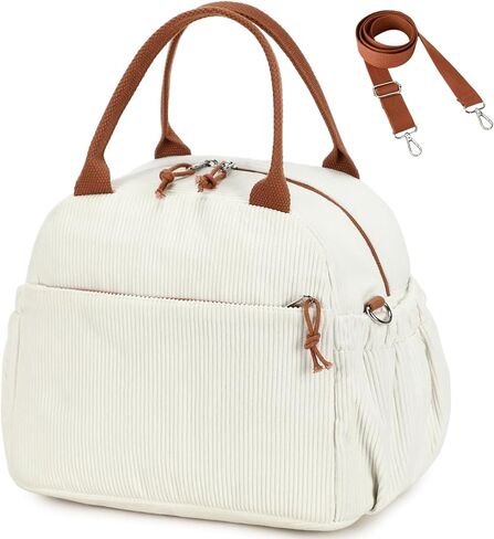 Bluboon Lunch Bag for Women Men Cute Corduroy Lunch Tote Bags Reusable Insulated Lunch Box Large Capacity Reusable Insulated Cooler for Work Picnic or Travel in Saudi Arabia