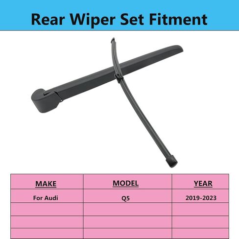 Rear Wiper Blade Arm Set Replacement for Audi Q5 2019-2023 Back Glass Wipers, Factory OE Style Rear Windshield Wiper Arm & Wiper Blade 80A9554071P9 in Saudi Arabia