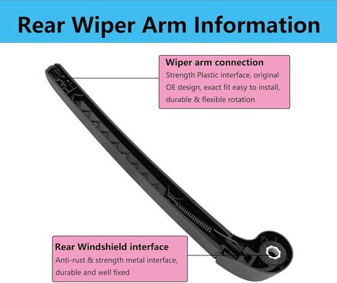 Rear Wiper Blade Arm Set Replacement for Audi Q5 2019-2023 Back Glass Wipers, Factory OE Style Rear Windshield Wiper Arm & Wiper Blade 80A9554071P9 in Saudi Arabia