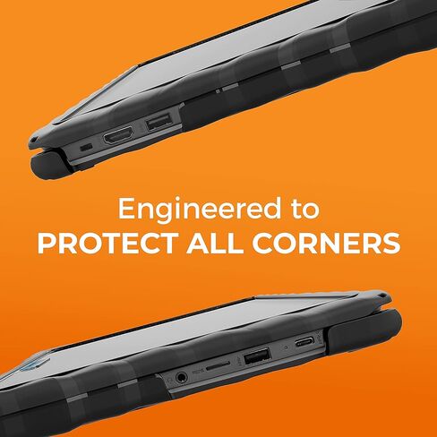 حقيبة الكمبيوتر المحمول Gumdrop SlimTech تناسب جهاز ASUS Chromebook C203XA (صدفي). مصمم للطلاب والمعلمين والفصول الدراسية من مرحلة الروضة وحتى الصف الثاني عشر - مصدات متينة تم اختبارها ضد السقوط لحماية موثوقة للجهاز - أسود in Saudi Arabia