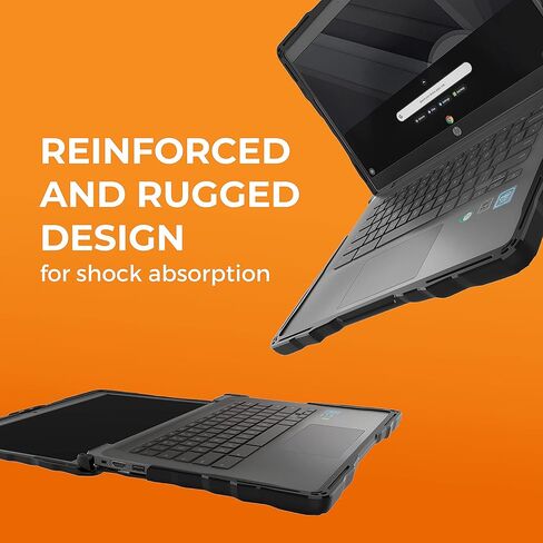 حقيبة الكمبيوتر المحمول Gumdrop SlimTech تناسب جهاز ASUS Chromebook C203XA (صدفي). مصمم للطلاب والمعلمين والفصول الدراسية من مرحلة الروضة وحتى الصف الثاني عشر - مصدات متينة تم اختبارها ضد السقوط لحماية موثوقة للجهاز - أسود in Saudi Arabia