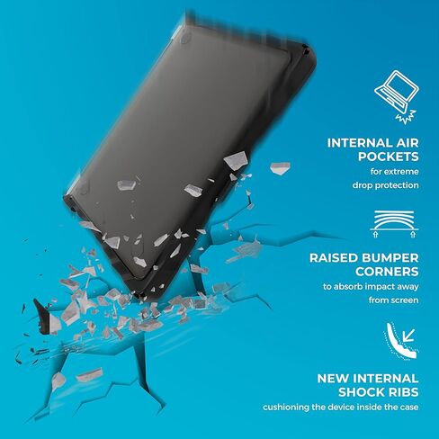 حقيبة الكمبيوتر المحمول Gumdrop SlimTech تناسب جهاز ASUS Chromebook C203XA (صدفي). مصمم للطلاب والمعلمين والفصول الدراسية من مرحلة الروضة وحتى الصف الثاني عشر - مصدات متينة تم اختبارها ضد السقوط لحماية موثوقة للجهاز - أسود in Saudi Arabia