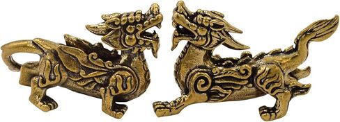 Feng Shui 1 Pair Brass Pi Yao/Pi Xiu Statue Pixiu Lucky Statue Home Decoration Ornament for Good Luck in Saudi Arabia