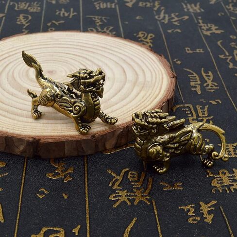 Feng Shui 1 Pair Brass Pi Yao/Pi Xiu Statue Pixiu Lucky Statue Home Decoration Ornament for Good Luck in Saudi Arabia