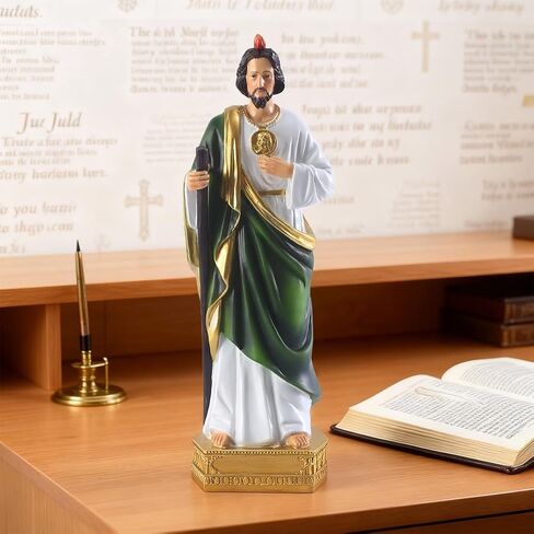 8.5" H Saint Jude Statue, Religious Resin St Jude Holy Statues, Religious Colored Gift San Judas Tadeo Statue, Suitable for Religious and Believers to Pray at Home, Collect Decor Statues (8.5Inch) in Saudi Arabia