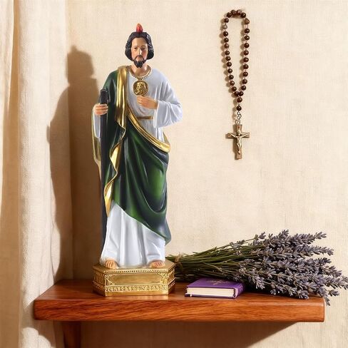8.5" H Saint Jude Statue, Religious Resin St Jude Holy Statues, Religious Colored Gift San Judas Tadeo Statue, Suitable for Religious and Believers to Pray at Home, Collect Decor Statues (8.5Inch) in Saudi Arabia