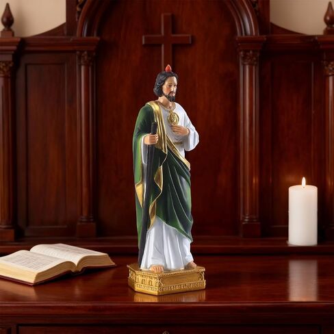 8.5" H Saint Jude Statue, Religious Resin St Jude Holy Statues, Religious Colored Gift San Judas Tadeo Statue, Suitable for Religious and Believers to Pray at Home, Collect Decor Statues (8.5Inch) in Saudi Arabia