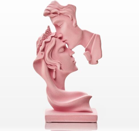 Velvet Flocked Thinker Sculpture for Home Decor, Modern Abstract Art Statue Flocked Collectible Figurines for Room, Bookshelf, Office, Desk Decor (Orange) in Saudi Arabia