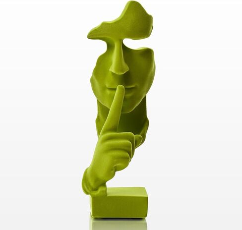 Velvet Flocked Thinker Sculpture for Home Decor, Modern Abstract Art Statue Flocked Collectible Figurines for Room, Bookshelf, Office, Desk Decor (Orange) in Saudi Arabia