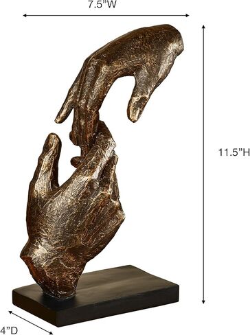 Touch of Class Loving Hands Table Sculpture Bronze - 11.5 Inch Height - Resin Art Accent - Home Decor Statue - Love Sign Statues and Sculptures for Desk Aesthetic in Saudi Arabia