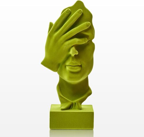 Velvet Flocked Thinker Sculpture for Home Decor, Modern Abstract Art Statue Flocked Collectible Figurines for Room, Bookshelf, Office, Desk Decor (Orange) in Saudi Arabia