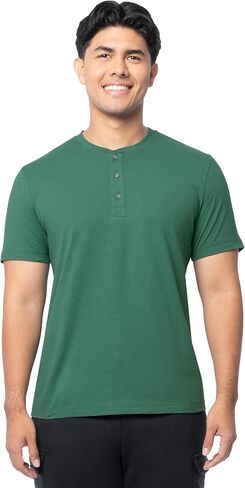 Fruit of The Loom Men's Short Sleeve Henley T-Shirt in Saudi Arabia