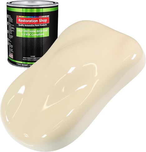 Restoration Shop - Wimbledon White Low VOC Urethane Basecoat Auto Paint - Quart Paint Color Only - Professional High Gloss Automotive, Car, Truck Refinish Coating in Kuwait