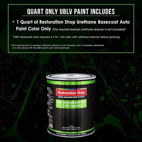 Restoration Shop - Wimbledon White Low VOC Urethane Basecoat Auto Paint - Quart Paint Color Only - Professional High Gloss Automotive, Car, Truck Refinish Coating in Kuwait
