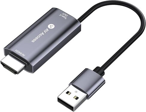 AV Access HDMI to USB-C Adapter, 4K@60Hz Data Converter, USB-A Power & Data Support, for HDMI Laptops to USB-C Displays & Touch Monitors in Kuwait
