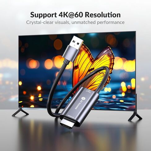 AV Access HDMI to USB-C Adapter, 4K@60Hz Data Converter, USB-A Power & Data Support, for HDMI Laptops to USB-C Displays & Touch Monitors in Kuwait