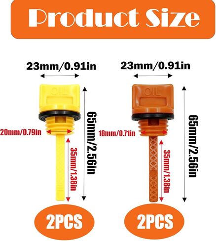 Engine Oil Dipstick, M20*2pcs+M18*2pcs, 4 Pcs Oil Filler Cap Assembly Compatible with Predator 196cc 212cc 208cc 224cc Champion Firman 6.5hp 7hp 7.5hp in Kuwait