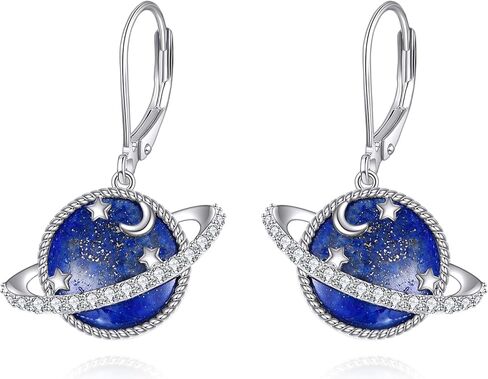 URONE Planet Earrings 925 Sterling Silver Space Dangle Earrings Celestial Saturn Earrings Planet Jewelry for Women in Saudi Arabia